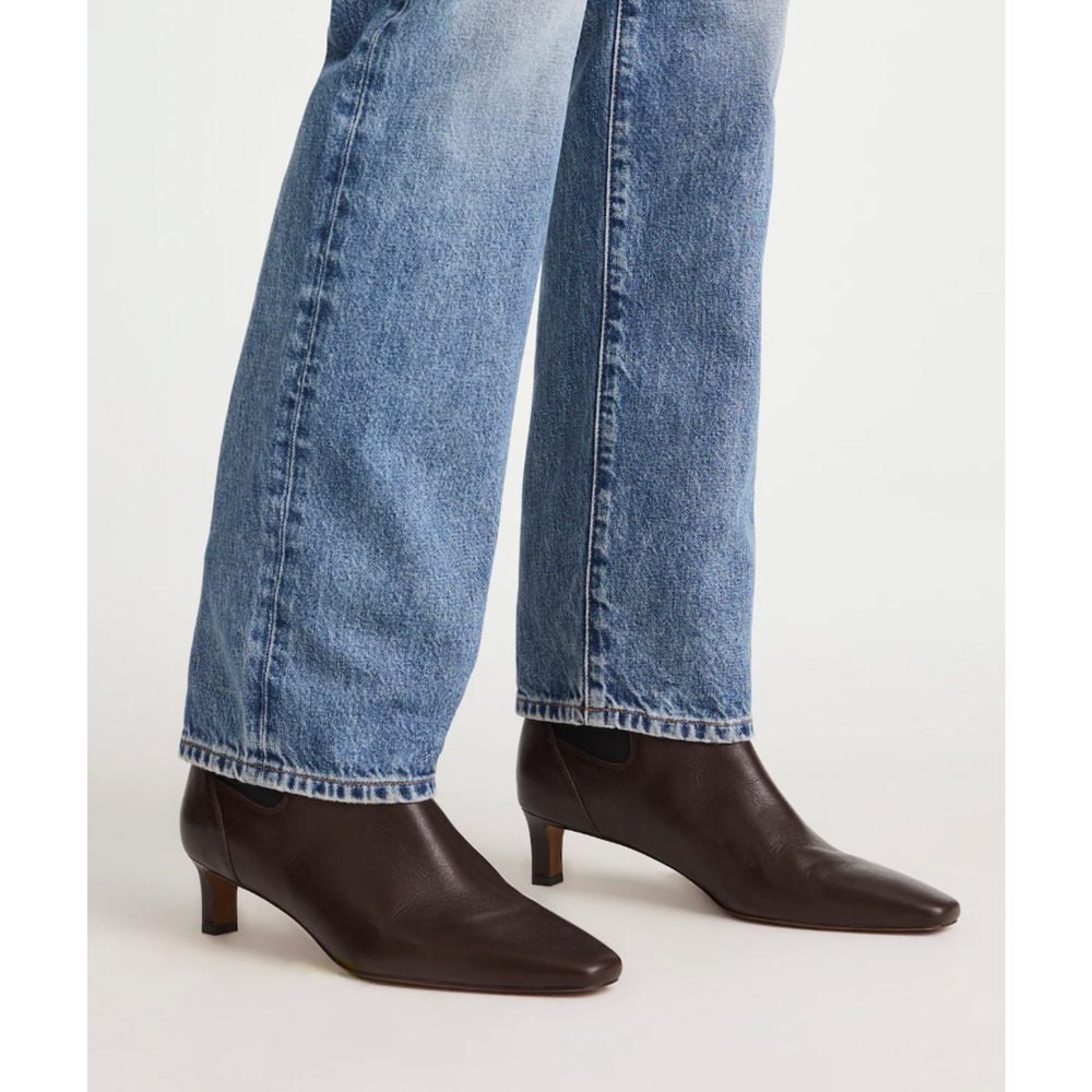 Madewell Dimes Chelsea Boots 7 Brown NWT Leather Ankle Booties Heel NX443 - Picture 3 of 6